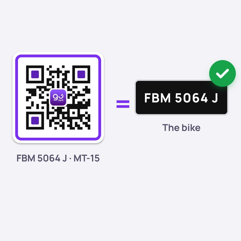 Match the plate printed under the sticker to the bike.