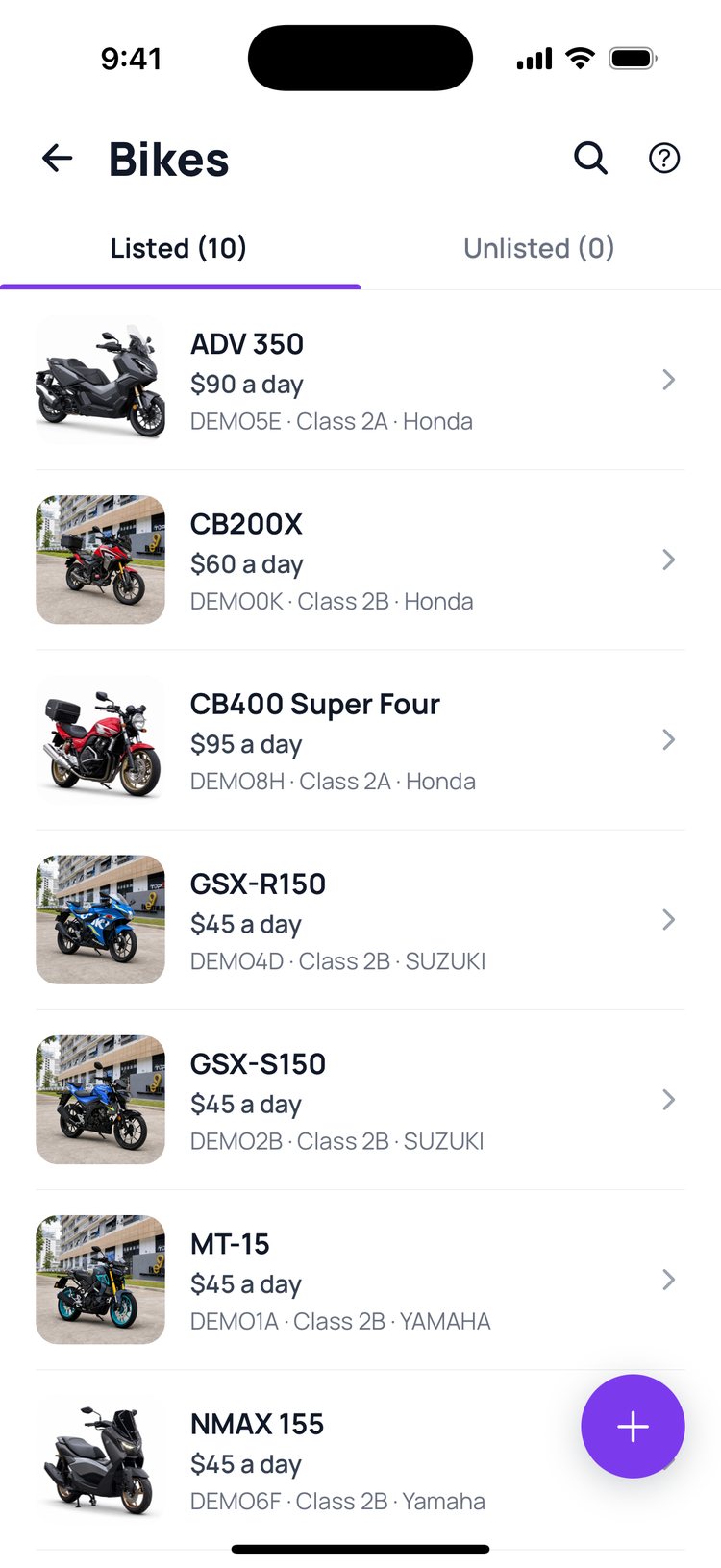 Step 1: In ‘Bikes’, tap the bike you want to change.